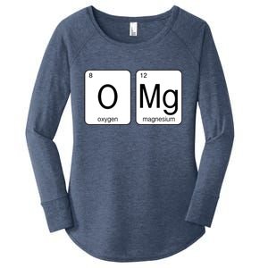 OMG Periodic Table Chemistry Joke Women's Perfect Tri Tunic Long Sleeve Shirt