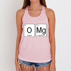 OMG Periodic Table Chemistry Joke Women's Knotted Racerback Tank