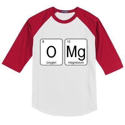 OMG Periodic Table Chemistry Joke Kids Colorblock Raglan Jersey