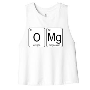 OMG Periodic Table Chemistry Joke Women's Racerback Cropped Tank