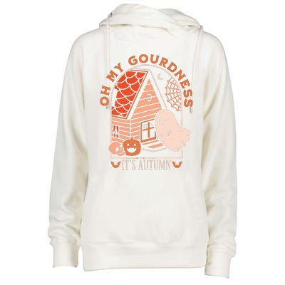 'Oh My Gourdness It Is Autumn Womens Funnel Neck Pullover Hood