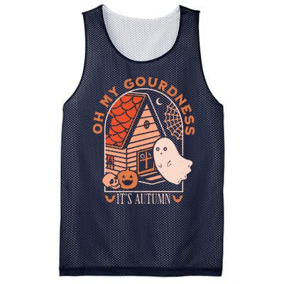 'Oh My Gourdness It Is Autumn Mesh Reversible Basketball Jersey Tank