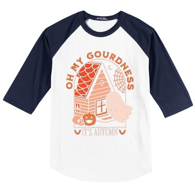 'Oh My Gourdness It Is Autumn Baseball Sleeve Shirt