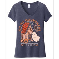 'Oh My Gourdness It Is Autumn Women's V-Neck T-Shirt