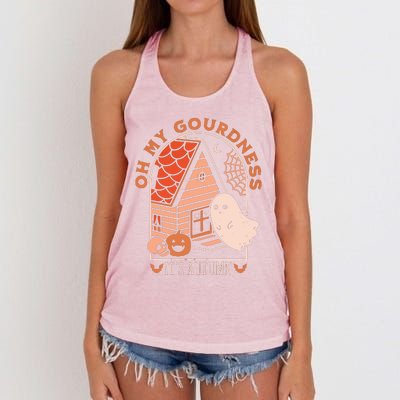 'Oh My Gourdness It Is Autumn Women's Knotted Racerback Tank