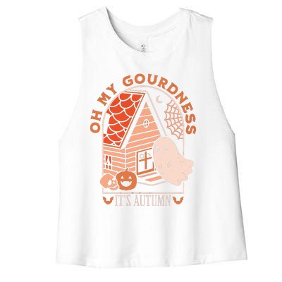 'Oh My Gourdness It Is Autumn Women's Racerback Cropped Tank