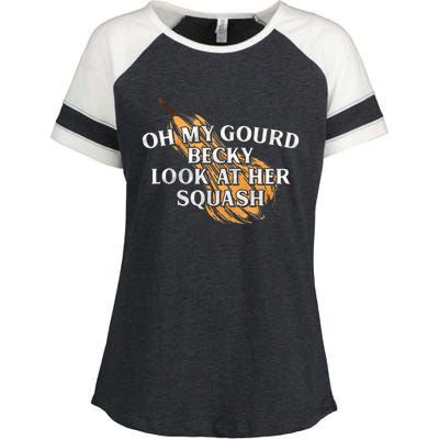 Oh My Gourd Becky Look At Her Squash Enza Ladies Jersey Colorblock Tee