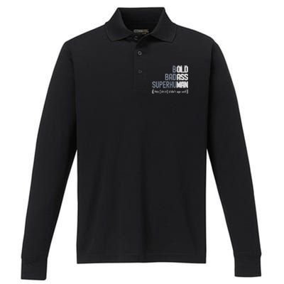 Old Man Gag Gift For Dad Fathers Day Performance Long Sleeve Polo