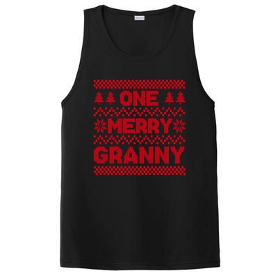 One Merry Granny Ugly Christmas Sweater Family Xmas Holiday Funny Gift PosiCharge Competitor Tank