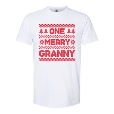 One Merry Granny Ugly Christmas Sweater Family Xmas Holiday Funny Gift Softstyle® CVC T-Shirt