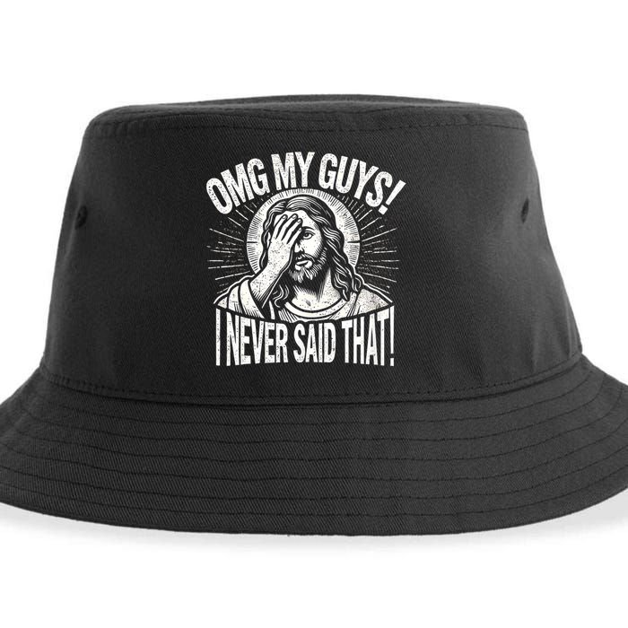Omg My Guys Funny Jesus Meme Omg My Guys! I Never Said That Sustainable Bucket Hat