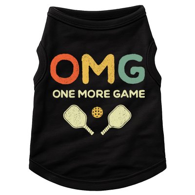 One More Game OMG Retro Funny Pickleball Lover Pickle Ball Doggie Tank