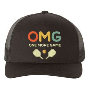 One More Game OMG Retro Funny Pickleball Lover Pickle Ball Yupoong Adult 5-Panel Trucker Hat