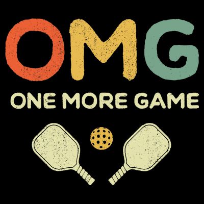 One More Game OMG Retro Funny Pickleball Lover Pickle Ball T-Shirt
