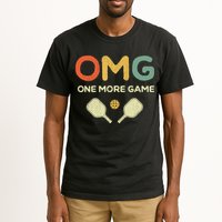 One More Game OMG Retro Funny Pickleball Lover Pickle Ball Tall T-Shirt