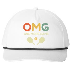 One More Game OMG Retro Funny Pickleball Lover Pickle Ball Snapback Five-Panel Rope Hat