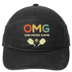 One More Game OMG Retro Funny Pickleball Lover Pickle Ball 7-Panel Snapback Hat