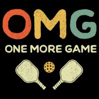 One More Game OMG Retro Funny Pickleball Lover Pickle Ball Drawstring Bag