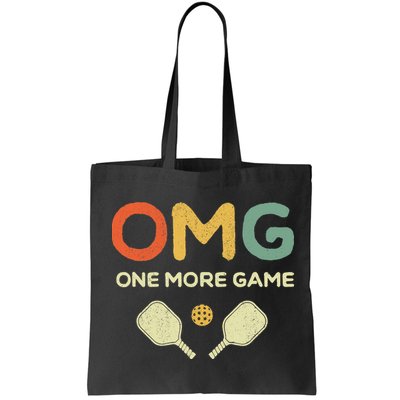 One More Game OMG Retro Funny Pickleball Lover Pickle Ball Bag
