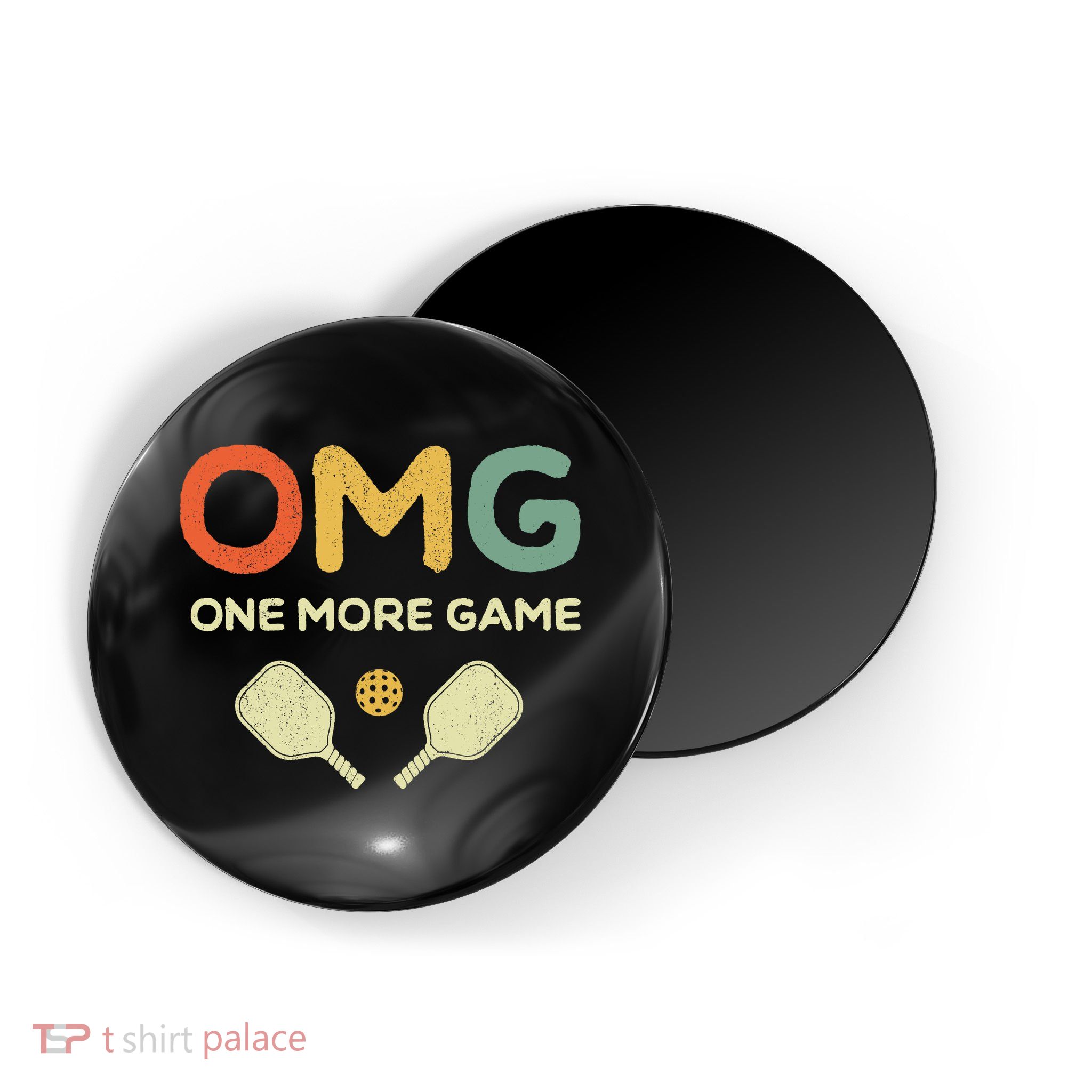 One More Game OMG Retro Funny Pickleball Lover Pickle Ball Magnet