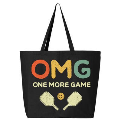 One More Game OMG Retro Funny Pickleball Lover Pickle Ball 25L Jumbo Tote