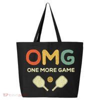 One More Game OMG Retro Funny Pickleball Lover Pickle Ball 25L Jumbo Tote