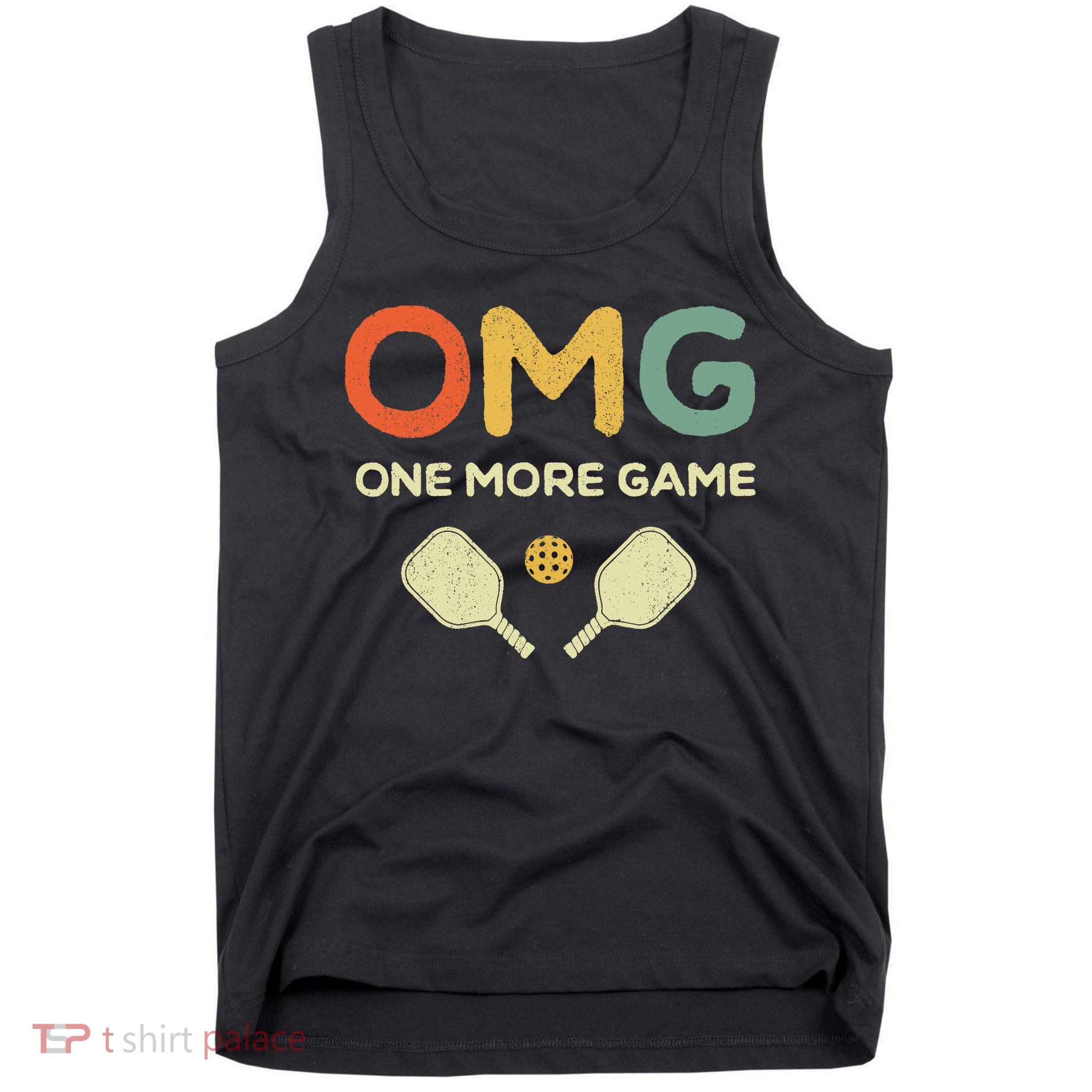 One More Game OMG Retro Funny Pickleball Lover Pickle Ball Tank Top