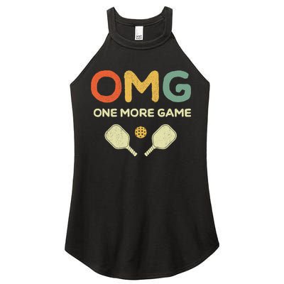 One More Game OMG Retro Funny Pickleball Lover Pickle Ball Women's Perfect Tri Rocker Tank