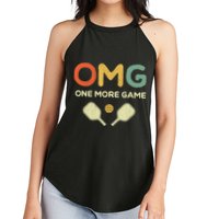 One More Game OMG Retro Funny Pickleball Lover Pickle Ball Women's Perfect Tri Rocker Tank