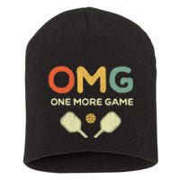 One More Game OMG Retro Funny Pickleball Lover Pickle Ball Short Acrylic Beanie