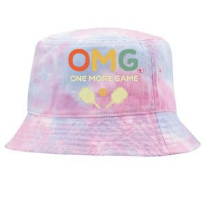 One More Game OMG Retro Funny Pickleball Lover Pickle Ball Tie-Dyed Bucket Hat