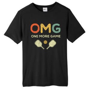 One More Game OMG Retro Funny Pickleball Lover Pickle Ball Tall Fusion ChromaSoft Performance T-Shirt