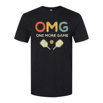 One More Game OMG Retro Funny Pickleball Lover Pickle Ball Softstyle CVC T-Shirt