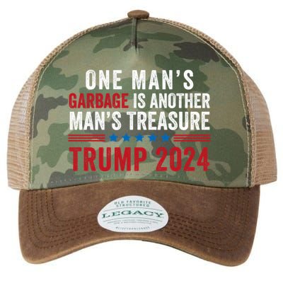 One ManS Garbage Is Another ManS Treasure Trump 2024 Proud To Be Garbage Legacy Tie Dye Trucker Hat