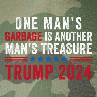 One ManS Garbage Is Another ManS Treasure Trump 2024 Proud To Be Garbage Legacy Tie Dye Trucker Hat