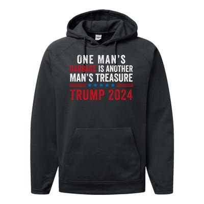 One ManS Garbage Is Another ManS Treasure Trump 2024 Proud To Be Garbage Performance Fleece Hoodie