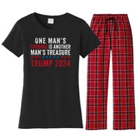 One ManS Garbage Is Another ManS Treasure Trump 2024 Proud To Be Garbage Women's Flannel Pajama Set