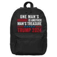 One ManS Garbage Is Another ManS Treasure Trump 2024 Proud To Be Garbage 16 in Basic Backpack