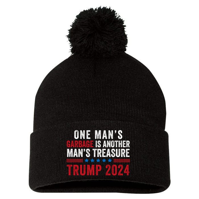 One ManS Garbage Is Another ManS Treasure Trump 2024 Proud To Be Garbage Pom Pom 12in Knit Beanie
