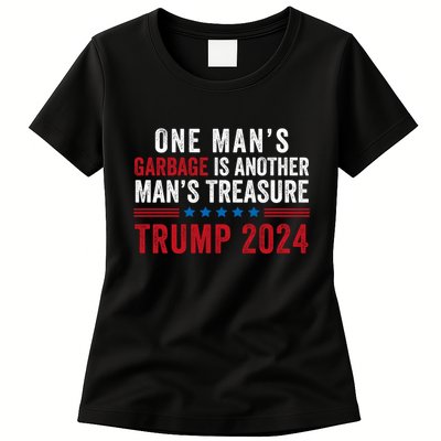One ManS Garbage Is Another ManS Treasure Trump 2024 Proud To Be Garbage Womens T-Shirt