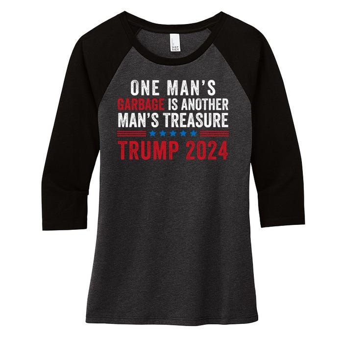 One ManS Garbage Is Another ManS Treasure Trump 2024 Proud To Be Garbage Women's Tri-Blend 3/4-Sleeve Raglan Shirt