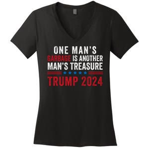 One ManS Garbage Is Another ManS Treasure Trump 2024 Proud To Be Garbage Women's V-Neck T-Shirt