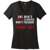 One ManS Garbage Is Another ManS Treasure Trump 2024 Proud To Be Garbage Women's V-Neck T-Shirt