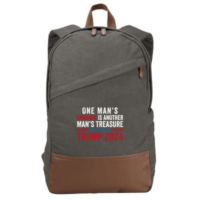 One ManS Garbage Is Another ManS Treasure Trump 2024 Proud To Be Garbage Cotton Canvas Backpack