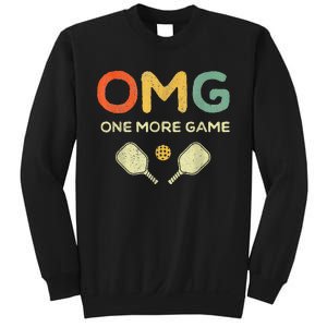 One More Game OMG Retro Pickleball Lover Ball Sweatshirt