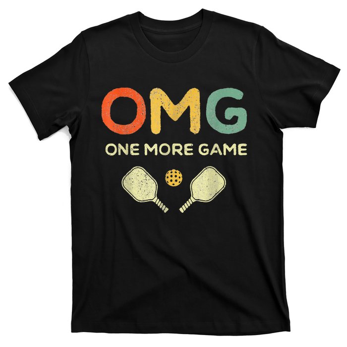 One More Game OMG Retro Pickleball Lover Ball T-Shirt