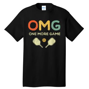 One More Game OMG Retro Pickleball Lover Ball Tall T-Shirt