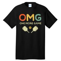 One More Game OMG Retro Pickleball Lover Ball Tall T-Shirt