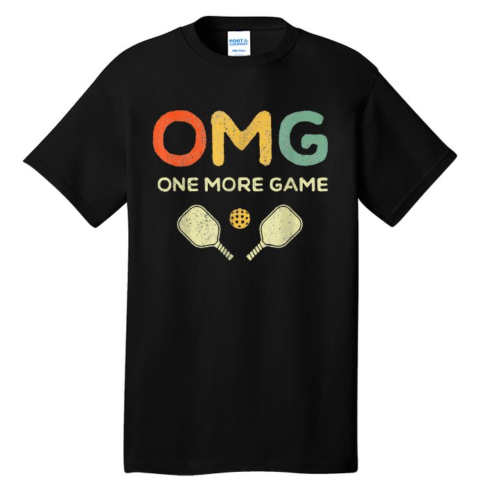 One More Game OMG Retro Pickleball Lover Ball Tall T-Shirt