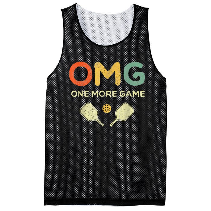 One More Game OMG Retro Pickleball Lover Ball Mesh Reversible Basketball Jersey Tank